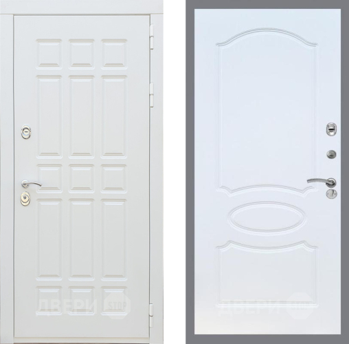 Входная металлическая Дверь Рекс (REX) 8 Силк Сноу FL-128 Белый ясень в Протвино