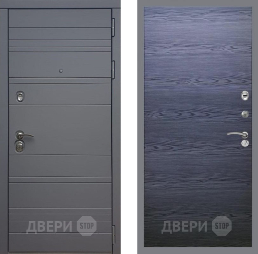 Дверь Рекс (REX) 14 силк титан GL Дуб тангенальный черный в Протвино
