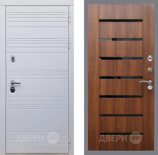 Входная металлическая Дверь Рекс (REX) 14 Силк Сноу СБ-14 стекло черное Орех бренди в Протвино