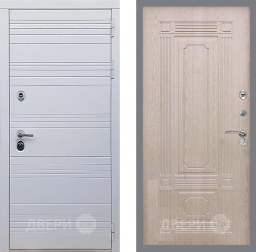 Входная металлическая Дверь Рекс (REX) 14 Силк Сноу FL-2 Беленый дуб в Протвино