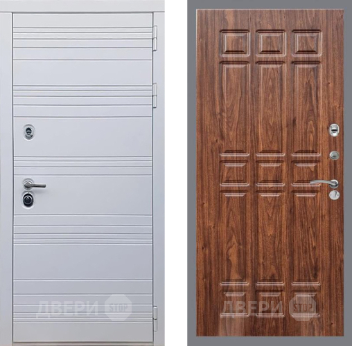 Входная металлическая Дверь Рекс (REX) 14 Силк Сноу FL-33 орех тисненый в Протвино