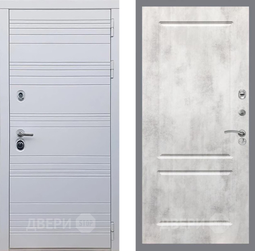 Входная металлическая Дверь Рекс (REX) 14 Силк Сноу FL-117 Бетон светлый в Протвино