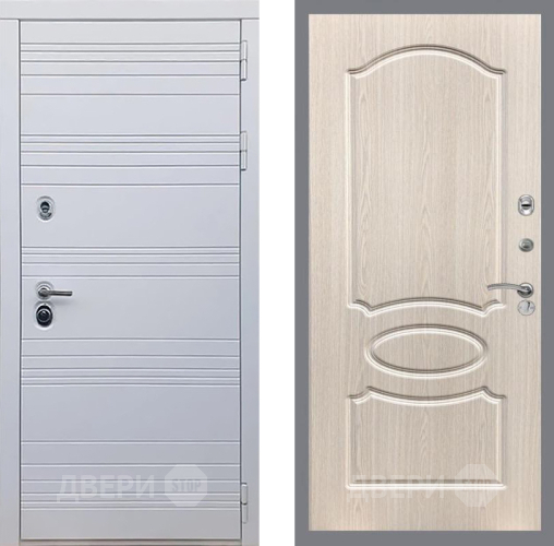 Входная металлическая Дверь Рекс (REX) 14 Силк Сноу FL-128 Беленый дуб в Протвино