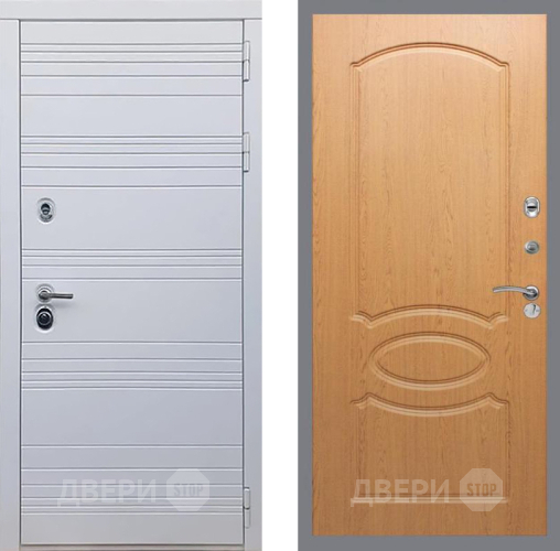 Входная металлическая Дверь Рекс (REX) 14 Силк Сноу FL-128 Дуб в Протвино