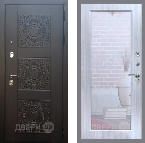 Входная металлическая Дверь Рекс (REX) 10 Зеркало Пастораль Сандал белый в Протвино