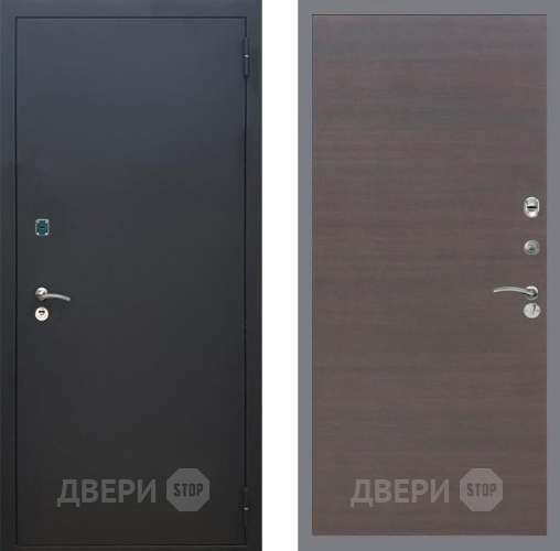 Входная металлическая Дверь Рекс (REX) 1A Черный Муар GL венге поперечный в Протвино