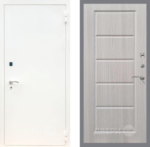 Входная металлическая Дверь Рекс (REX) 1А Белая шагрень FL-39 Беленый дуб в Протвино
