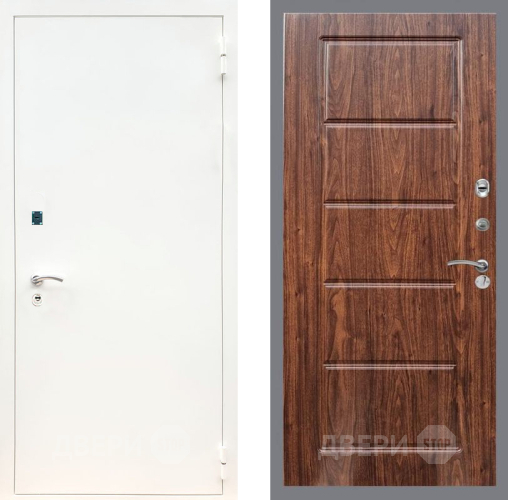 Дверь Рекс (REX) 1А Белая шагрень FL-39 орех тисненый в Протвино