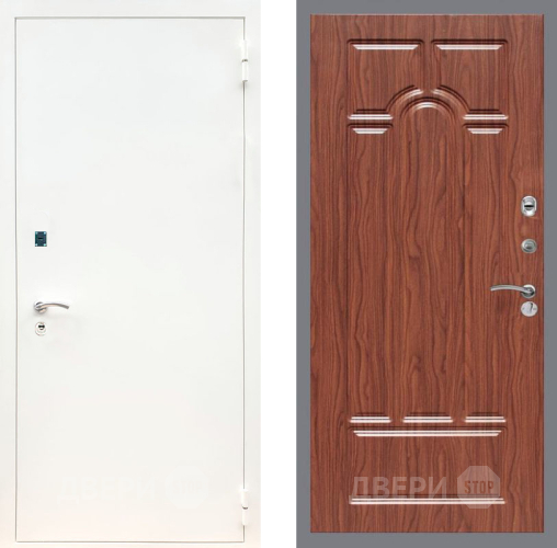 Входная металлическая Дверь Рекс (REX) 1А Белая шагрень FL-58 орех тисненый в Протвино