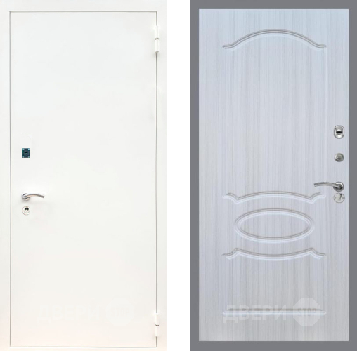 Входная металлическая Дверь Рекс (REX) 1А Белая шагрень FL-128 Сандал белый в Протвино