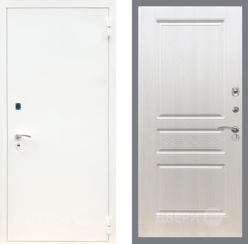 Входная металлическая Дверь Рекс (REX) 1А Белая шагрень FL-243 Лиственница беж в Протвино