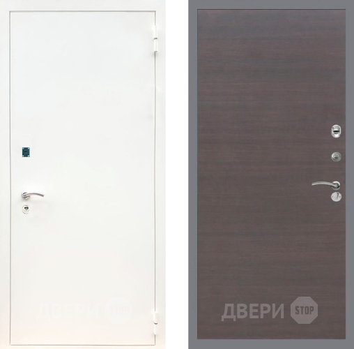 Входная металлическая Дверь Рекс (REX) 1А Белая шагрень GL венге поперечный в Протвино