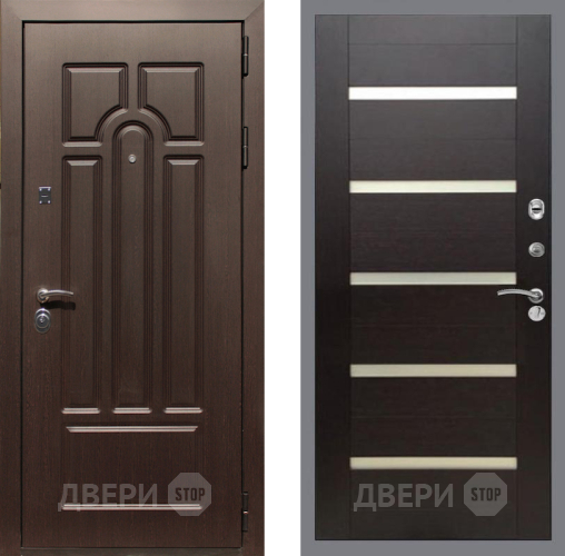 Входная металлическая Дверь Рекс (REX) Эврика СБ-14 стекло белое венге поперечный в Протвино