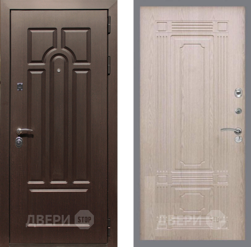 Входная металлическая Дверь Рекс (REX) Эврика FL-2 Беленый дуб в Протвино