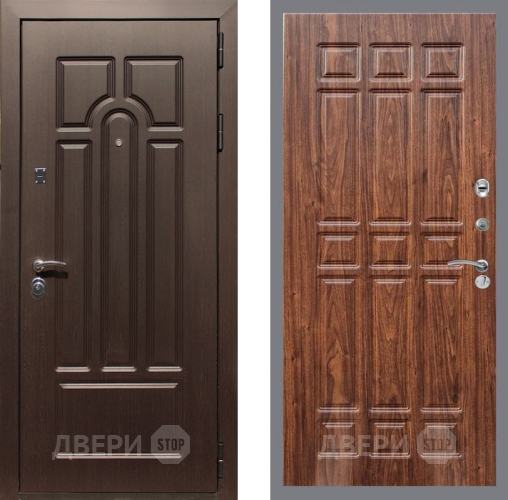 Входная металлическая Дверь Рекс (REX) Эврика FL-33 орех тисненый в Протвино