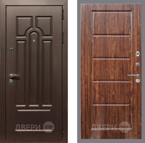 Входная металлическая Дверь Рекс (REX) Эврика FL-39 орех тисненый в Протвино