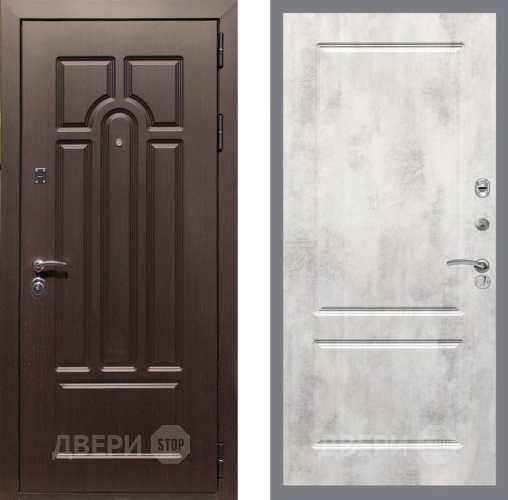 Входная металлическая Дверь Рекс (REX) Эврика FL-117 Бетон светлый в Протвино