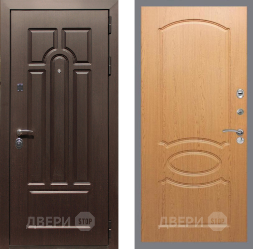 Входная металлическая Дверь Рекс (REX) Эврика FL-128 Дуб в Протвино