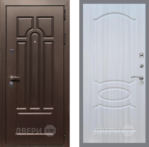 Дверь Рекс (REX) Эврика FL-128 Сандал белый в Протвино