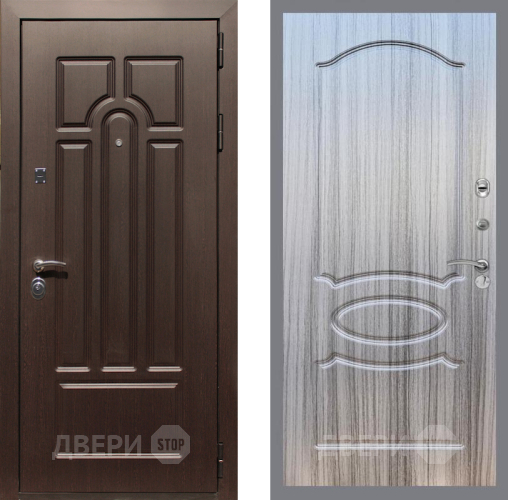 Входная металлическая Дверь Рекс (REX) Эврика FL-128 Сандал грей в Протвино