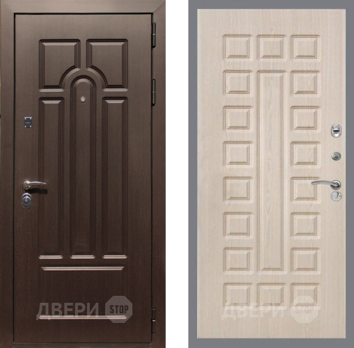 Входная металлическая Дверь Рекс (REX) Эврика FL-183 Беленый дуб в Протвино