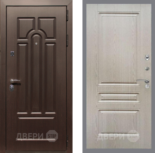 Входная металлическая Дверь Рекс (REX) Эврика FL-243 Беленый дуб в Протвино