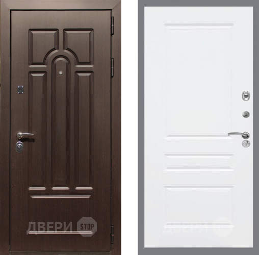 Входная металлическая Дверь Рекс (REX) Эврика FL-243 Силк Сноу в Протвино