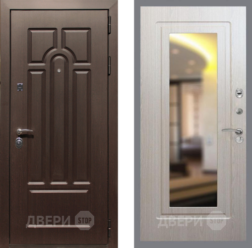 Входная металлическая Дверь Рекс (REX) Эврика FLZ-120 Беленый дуб в Протвино