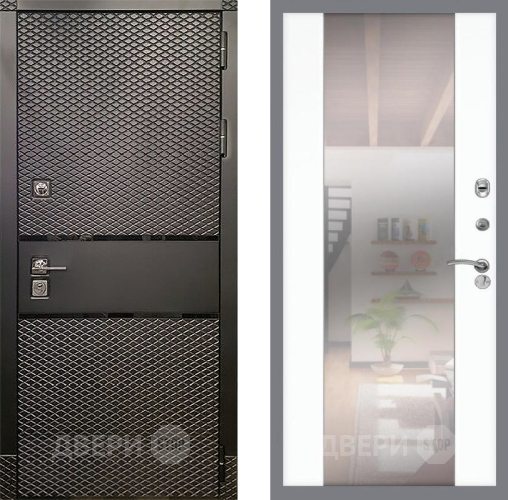 Дверь Рекс (REX) 15 Черный Кварц СБ-16 Зеркало Силк Сноу в Протвино