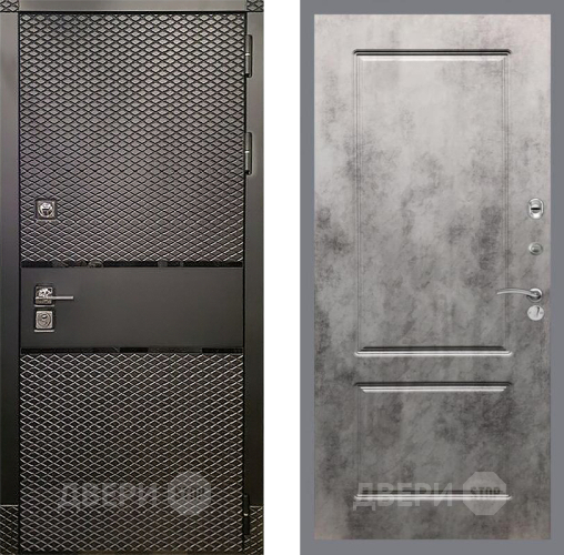 Входная металлическая Дверь Рекс (REX) 15 Черный Кварц FL-117 Бетон темный в Протвино