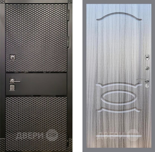 Входная металлическая Дверь Рекс (REX) 15 Черный Кварц FL-128 Сандал грей в Протвино