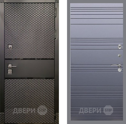 Входная металлическая Дверь Рекс (REX) 15 Черный Кварц Line Силк титан в Протвино