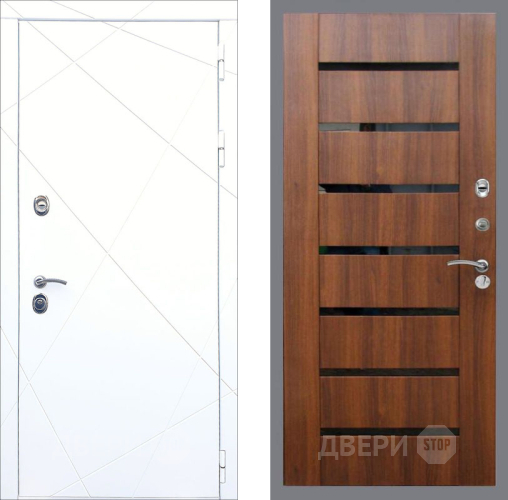 Входная металлическая Дверь Рекс (REX) 13 Силк Сноу СБ-14 стекло черное Орех бренди в Протвино