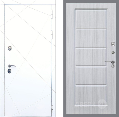 Входная металлическая Дверь Рекс (REX) 13 Силк Сноу FL-39 Сандал белый в Протвино