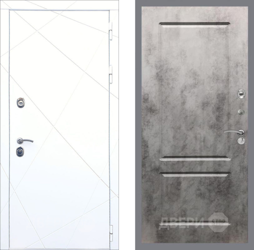 Входная металлическая Дверь Рекс (REX) 13 Силк Сноу FL-117 Бетон темный в Протвино