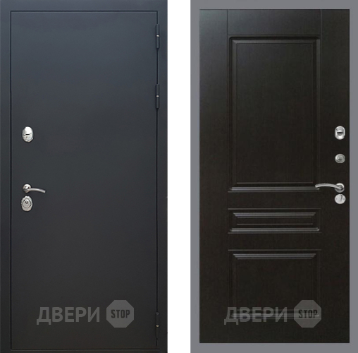 Входная металлическая Дверь Рекс (REX) 5 Черный Муар FL-243 Венге в Протвино