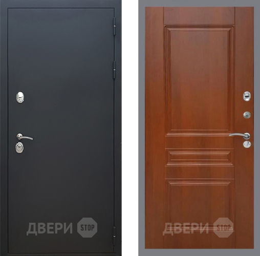 Входная металлическая Дверь Рекс (REX) 5 Черный Муар FL-243 Итальянский орех в Протвино