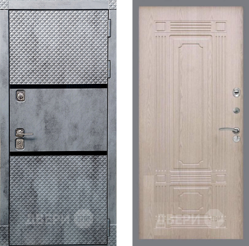 Входная металлическая Дверь Рекс (REX) 15 Бетон Темный FL-2 Беленый дуб в Протвино