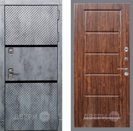 Входная металлическая Дверь Рекс (REX) 15 Бетон Темный FL-39 орех тисненый в Протвино