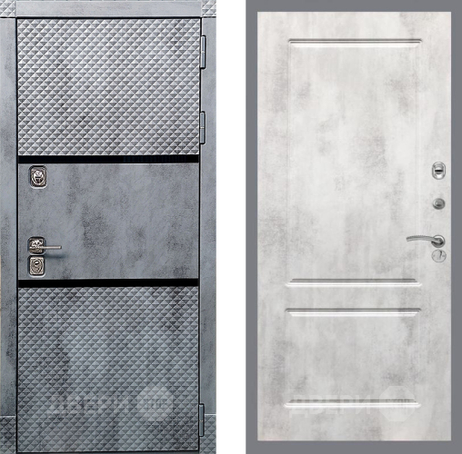 Входная металлическая Дверь Рекс (REX) 15 Бетон Темный FL-117 Бетон светлый в Протвино