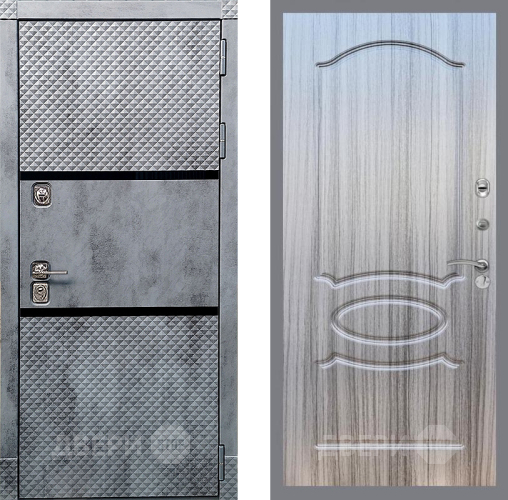 Входная металлическая Дверь Рекс (REX) 15 Бетон Темный FL-128 Сандал грей в Протвино