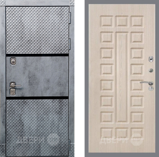 Входная металлическая Дверь Рекс (REX) 15 Бетон Темный FL-183 Беленый дуб в Протвино