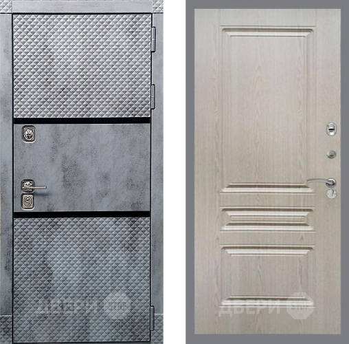 Входная металлическая Дверь Рекс (REX) 15 Бетон Темный FL-243 Беленый дуб в Протвино