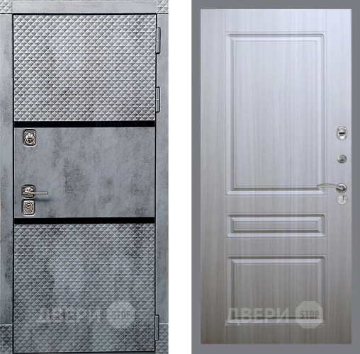 Входная металлическая Дверь Рекс (REX) 15 Бетон Темный FL-243 Сандал белый в Протвино