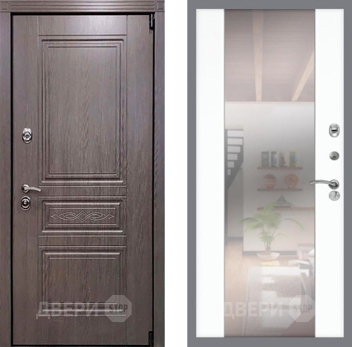 Входная металлическая Дверь Рекс (REX) Премиум-S СБ-16 Зеркало Силк Сноу в Протвино