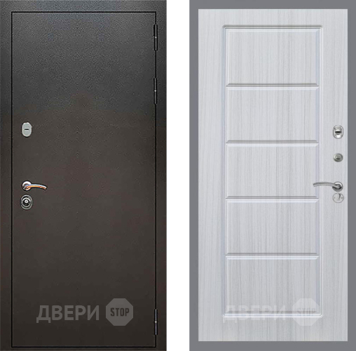 Входная металлическая Дверь Рекс (REX) 5 Серебро Антик FL-39 Сандал белый в Протвино