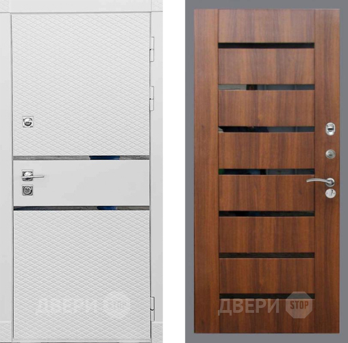 Входная металлическая Дверь Рекс (REX) 15 Силк Сноу СБ-14 стекло черное Орех бренди в Протвино