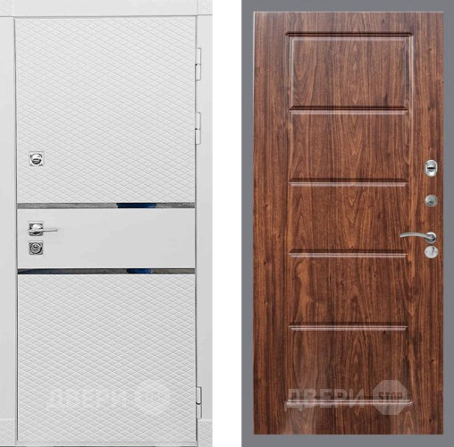 Входная металлическая Дверь Рекс (REX) 15 Силк Сноу FL-39 орех тисненый в Протвино