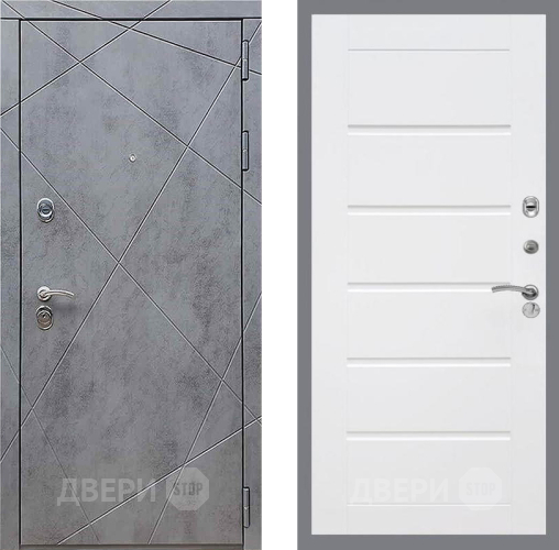 Входная металлическая Дверь Рекс (REX) 13 Бетон Темный Сити Белый ясень в Протвино
