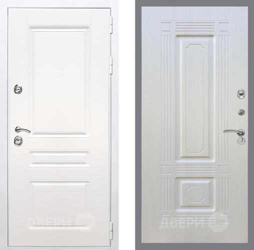 Входная металлическая Дверь Рекс (REX) Премиум-н Силк Сноу FL-2 Лиственница беж в Протвино